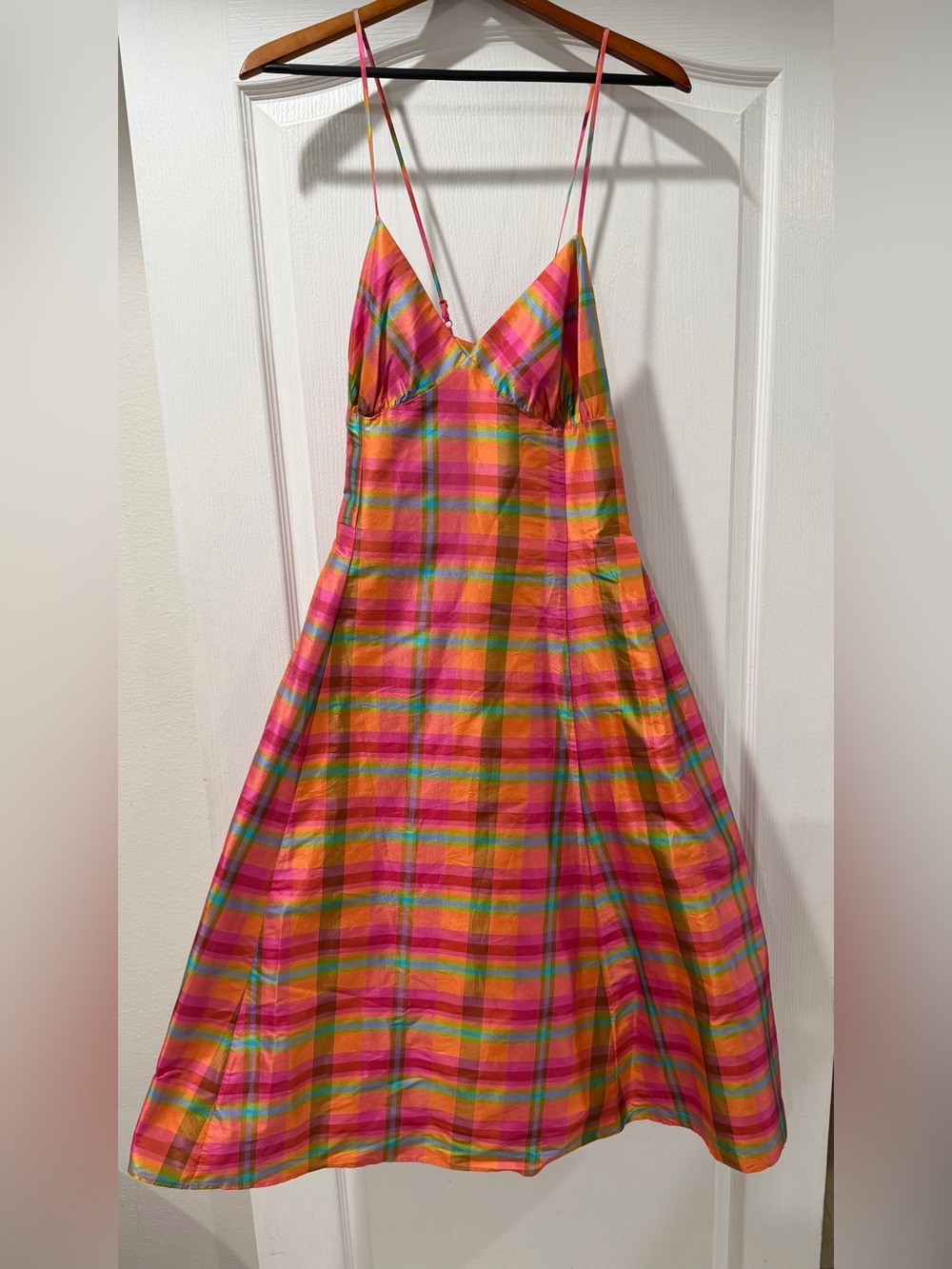 Isaac Mizrahi Plaid Silk dress size XL - Picture 2 of 5